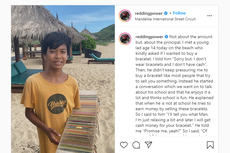 Viral, Kisah Pebalap WSBK 2021 Scott Redding Bertemu Bocah Penjual Gelang di Mandalika
