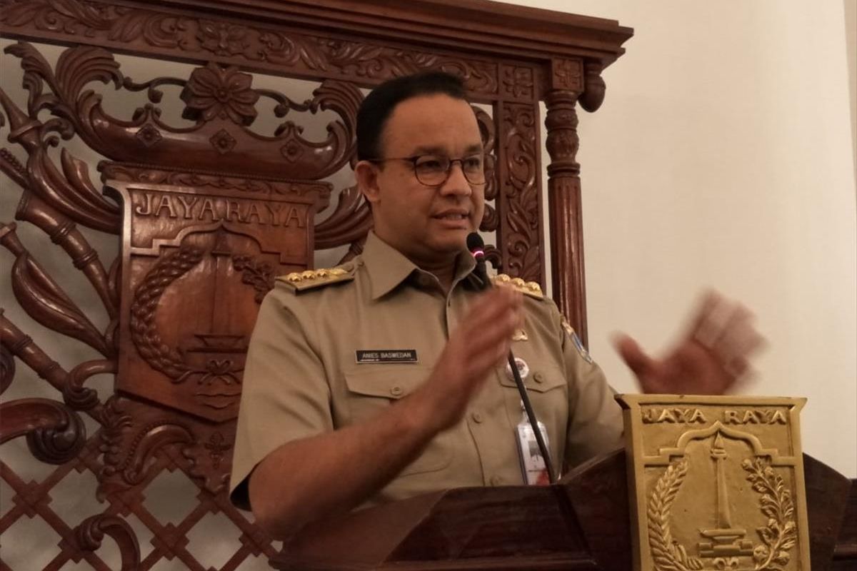 Gubernur DKI Jakarta Anies Baswedan di Balai Kota, Jakarta Pusat, Selasa (2/7/2019)