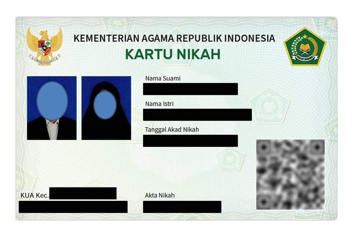 Contoh kartu nikah online