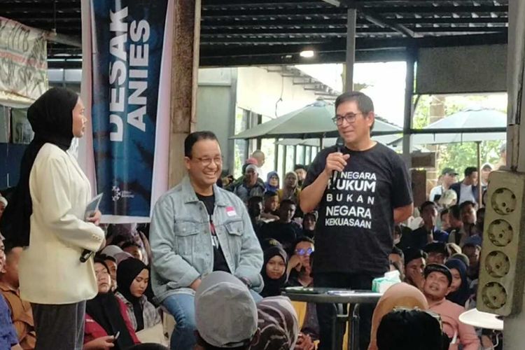 Mantan Ketua MK Hamdan Zoelva di acara Desak Anies di Mataram, Selasa (19/12/2023).