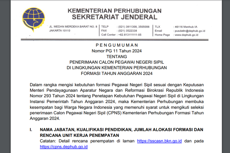 CPNS Kemenhub 2024