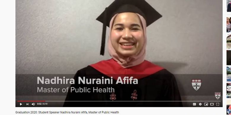 Pidato Di Wisuda Harvard Ini Yang Disampaikan Nadhira Afifa Halaman All Kompas Com