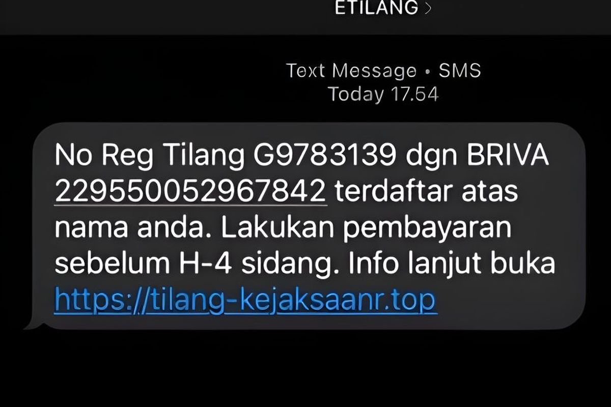 Polda Kepri mengingatkan masyarakat bahwa ETLE tidak pernah dikirim via SMS dan maraknya pesan tersebut adalah penipuan.