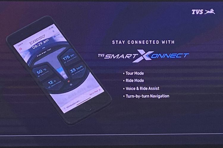 TVS membenamkan aplikasi smart connect di motor TVS ronin. Bisa memantau kesehatan motor secara real time