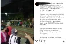 Viral, Video Pengemudi Ojol Membawa Penumpang Tertabrak Kereta Api