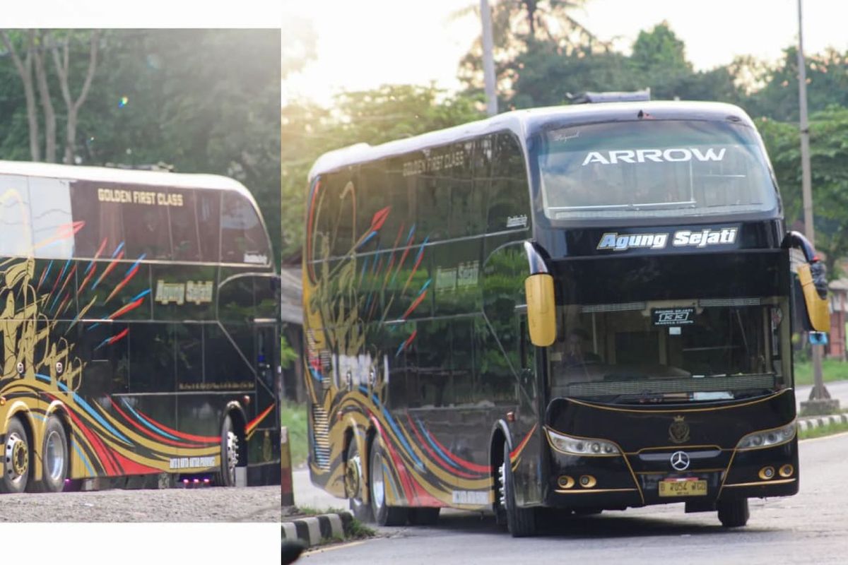 Bus tingkat PO Agung Sejati bernama  Arrow