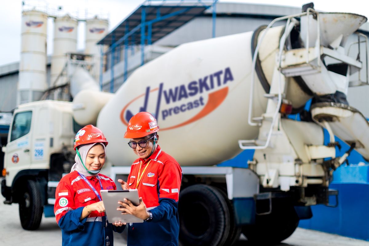 Ilustrasi pekerja di PT Waskita Beton Precast Tbk (WSBP).
