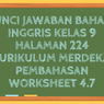 Kunci Jawaban Bahasa Inggris Kelas 9 Halaman 224 Kurikulum Merdeka, Pembahasan Worksheet 4.7