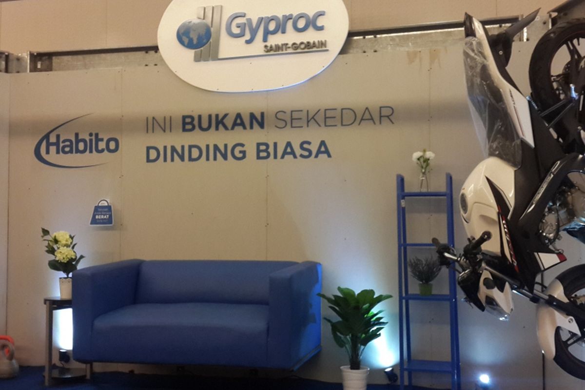 Gypsum atau drywall terbaru keluaran Gyproc Saint-Gobain, Habito saat dipamerkan di BCI Asia Awards 2017