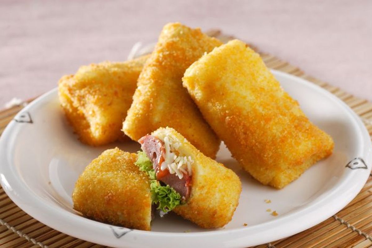Ilustrasi risoles panggang isi sosis ala Sajian Sedap. 
