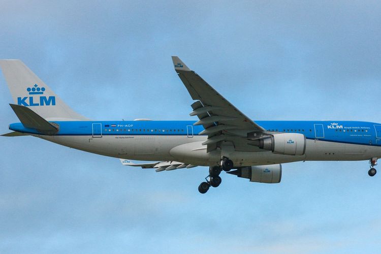 Ilustrasi pesawat milik maskapai penerbangan KLM. 