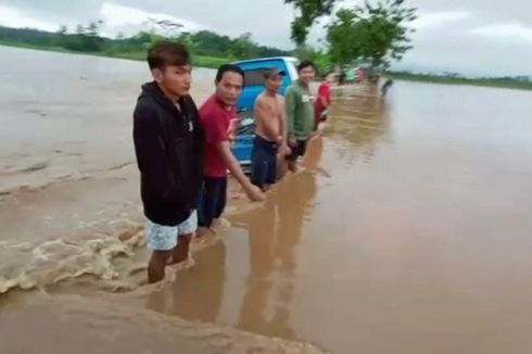 Hujan Deras, Air Meluap dari Proyek Bandara Jenderal Sudirman Purbalingga, Jalan dan Sawah Tergenang