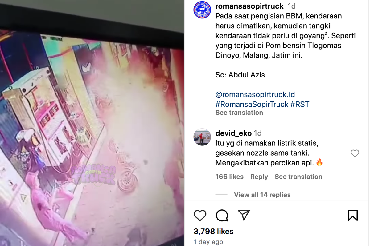 Video motor terbakar saat mengisi BBM di SPBU