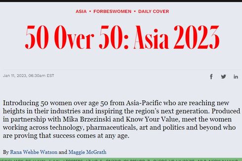 Daftar Wanita Indonesia yang Masuk Forbes 50 Over 50 Asia 2023