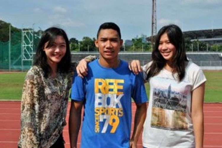 Tiga atlet Indonesia ke Kejuaraan Dunia Atletik Remaja di Ukraina: Ulfa (kiri), Sudirman (tengah), Tresna (kanan)
