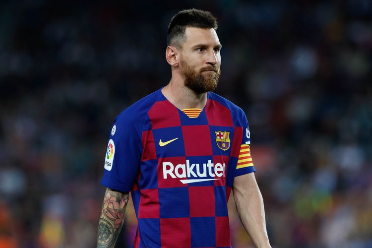 Penyerang Barcelona, Lionel Messi. 