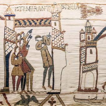 Penampakan Komet Halley pada 1606 seperti dirajut di Bayeux Tapestry