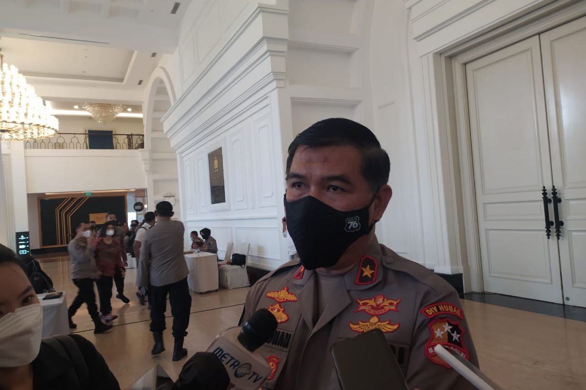 Kepala Biro Penerangan Masyarakat (Karo Penmas) Divisi Humas Polri Brigjen Ahmad Ramadhan di The Tribata Dharmawangsa, Jakarta, Jumat (1/7/2022).