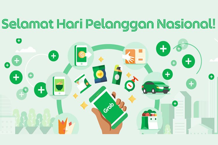 Ilustrasi Hari Pleanggan Nasional oleh Grab Indonesia.