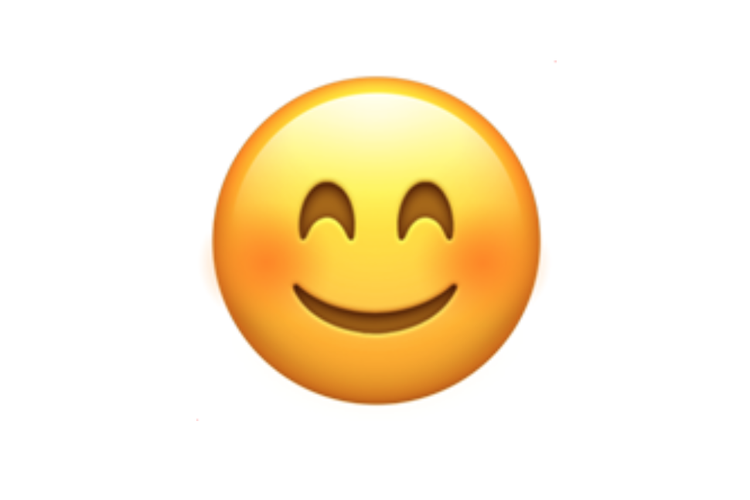 Ilustrasi emoji wajah tersenyum dengan mata tersenyum.