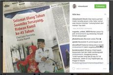 Ridwan Kamil Ulang Tahun, Istri Pasang Iklan Ucapan Selamat di Koran