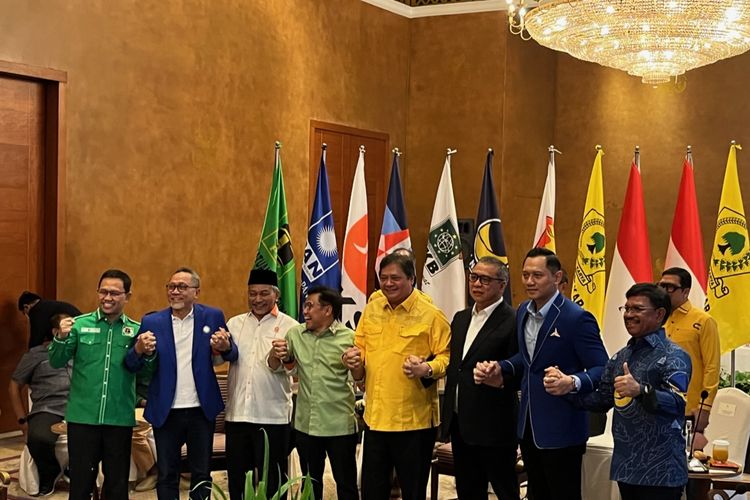 Sebanyak tujuh Partai Politik mengadakan pertemuan untuk menyatakan sikap menolak Pemilihan Umum (Pemilu) dengan sistem proporsional tertutup di Hotel Dharmawangsa, Jakarta Selatan, Minggu (8/1/2023).
