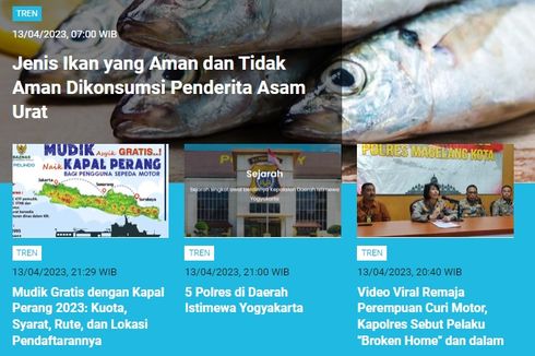 [POPULER TREN] Jenis Ikan untuk Penderita Asam Urat | Sejarah Lion Air Jatuh di Laut Bali