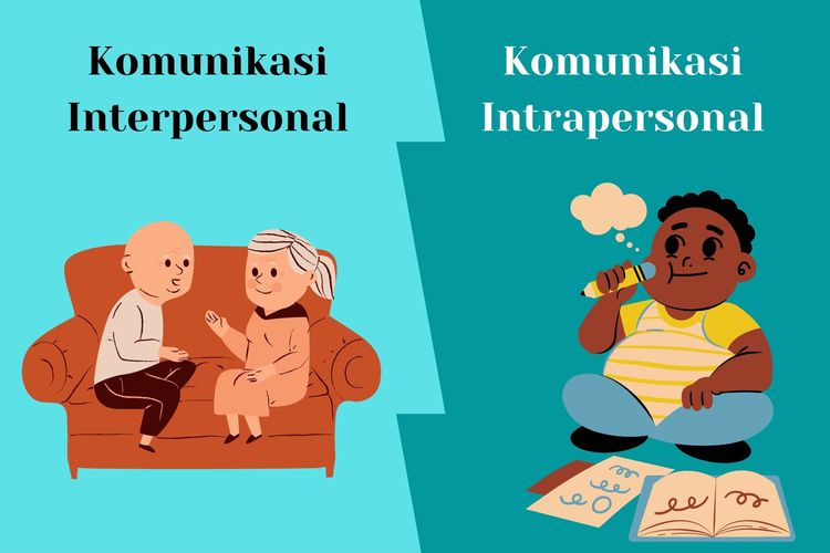 Ilustrasi perbedaan komunikasi interpersonal dan intrapersonal
