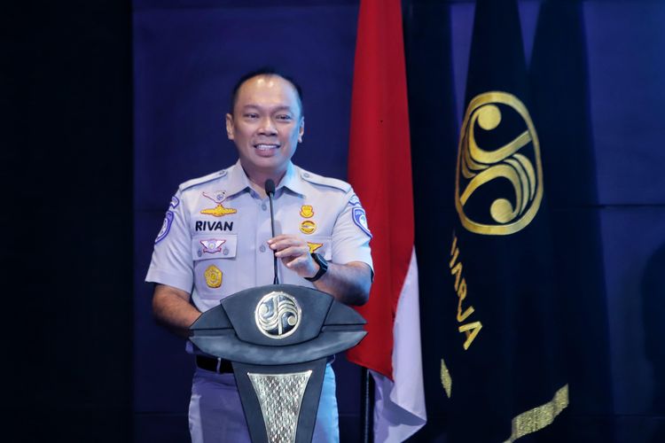 Direktur Utama Jasa Raharja Rivan A Purwantono saat hadir pada Rakortas Jasa Raharja 2024.