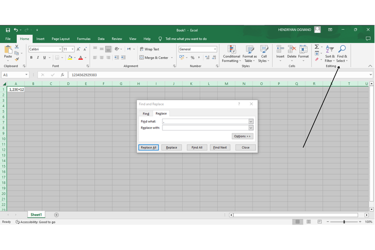 cara menghilangkan koma di excel sekaligus