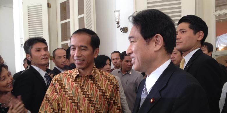 A file photo of Fumio Kishida (right), then Japan's Foreign Minister, and Joko Widodo (left), then Jakarta's Governor during a meeting at the City Hall dated Tuesday, August 12, 2014. Kishida will become Japan's 100th prime minister as he is elected as the new leader of the country's ruling Liberal Democratic Party (LDP) on Wednesday, September 29. Parliament will elect him as the nation's prime minister on October 4. 