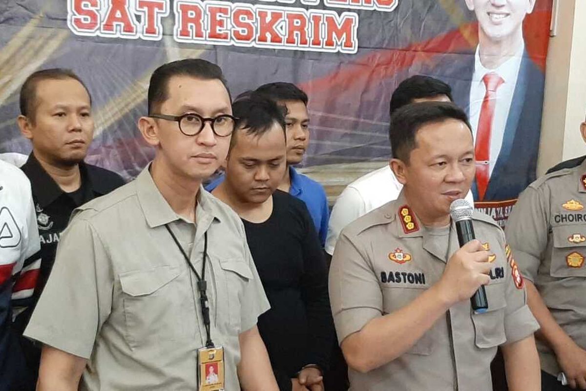 Kapolres Metro Jakarta Selatan, Komisaris Besar Bastoni Purnama merilis kasus persekusi anggota Barisan Ansor Serbaguna (Banser) NU, Kamis (12/12/2019)