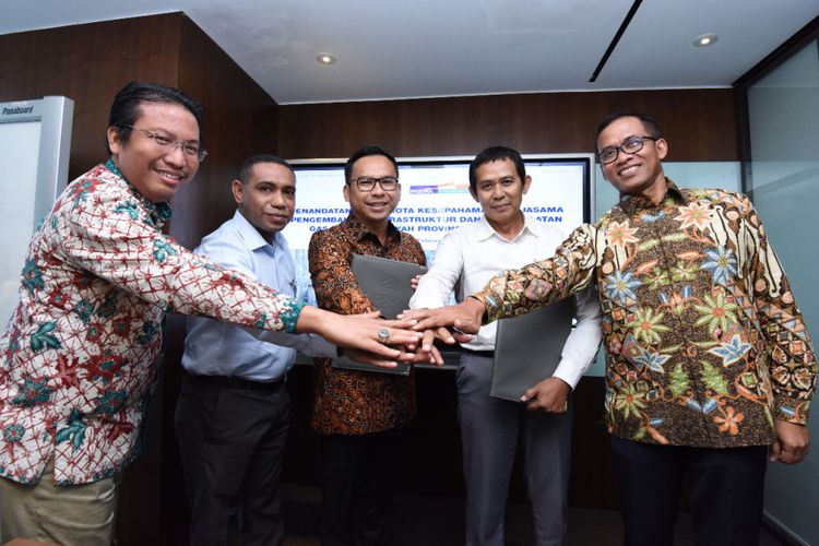 PT Perusahaan Gas Negara dan Padoma (Tbk) dan PT Papua Doberai Mandiri (Padoma) resmi bekerja sama dalam pengembangan jaringan infrastruktur gas bumi di Papua, Kamis (15/2/2018).