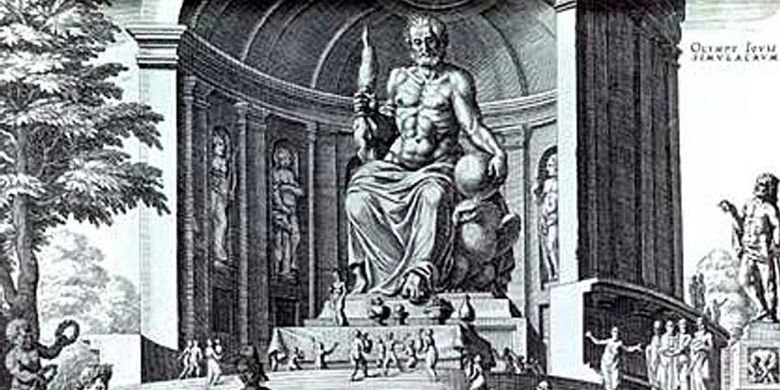 7 keajaiban dunia, patung Zeus di Olympia.