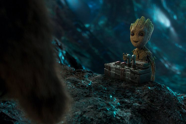 Karakter Baby Groot dalam film Guardians of the Galaxy Vol. 2