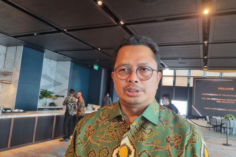 Ketua Dewan Pertimbangan DPP Perindo, Mahyudin di Park Hyatt, Jakarta, Selasa (15/10/2022).