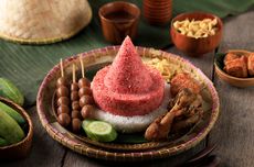 Resep Nasi Tumpeng Merah, Sajikan dengan Ayam Goreng dan Abon