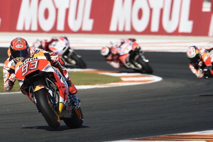 Marc Marquez (Repsol Honda) di GP Valencia, Minggu (12/11/2017).