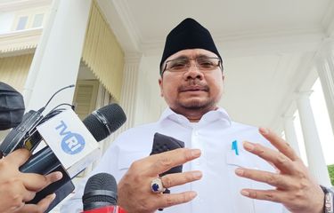 Menteri Agama Yaqut Cholil Qoumas di Kompleks Istana Kepresidenan, Senin (2/1/2023).
