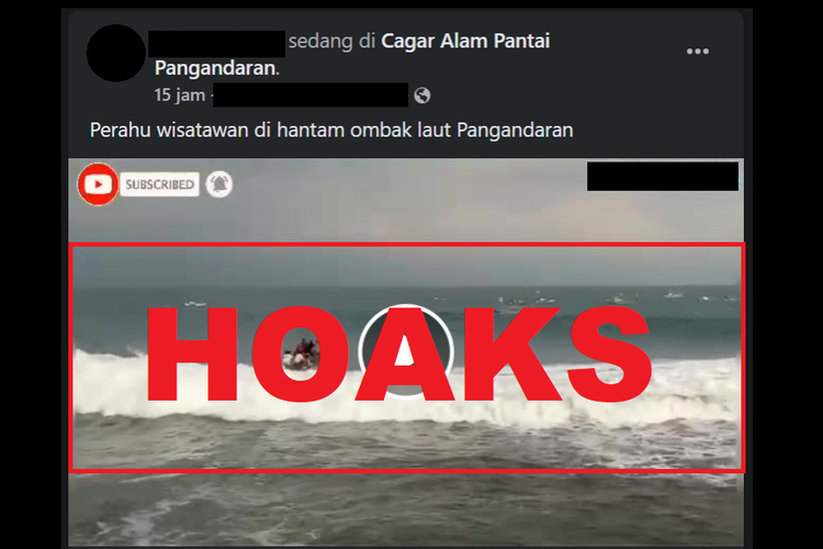 Hoaks, video perahu wisatawan dihantam ombak laut Pangandaran