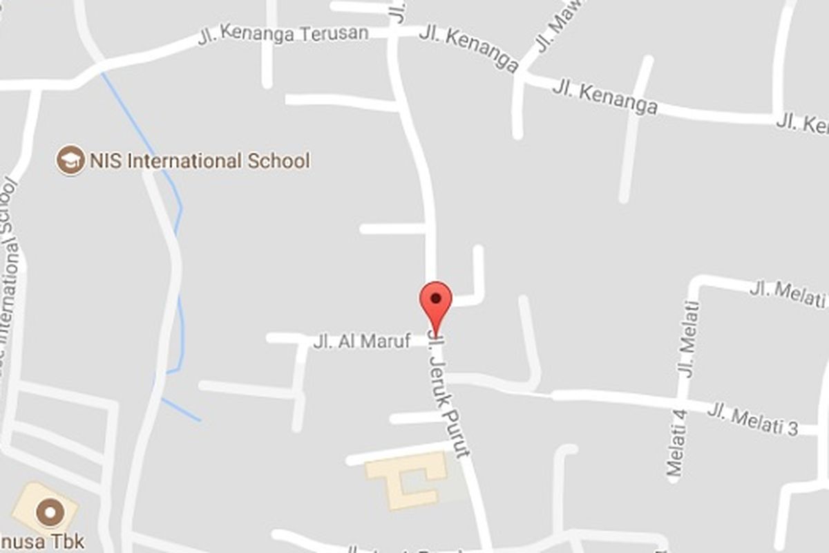 Peta Jalan Jeruk Purut di Jakarta Selatan.