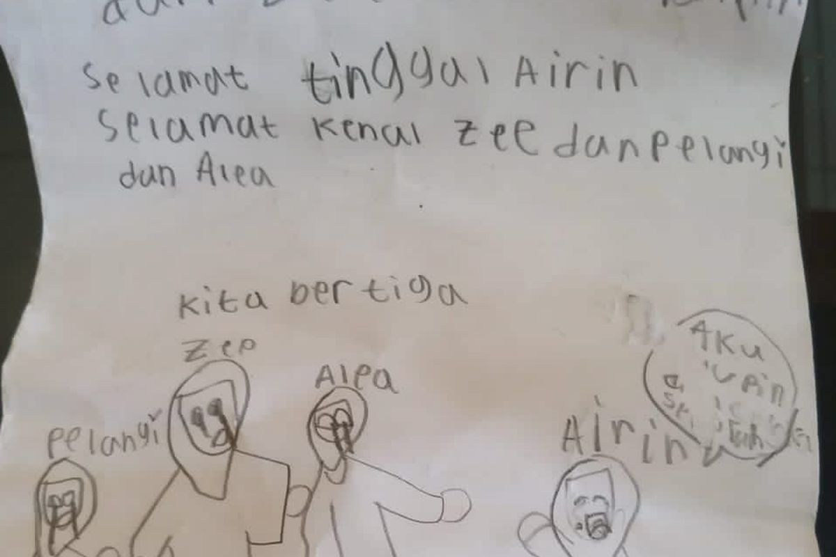 Gambar yang diduga dibuat oleh bocah 9 tahun yang dibunuh ayahnya di Gresik.