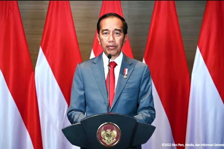 Presiden Joko Widodo saat memberikan sambutan di acara Advancing Regional Digital Payment Connectivity, Senin (14/11/2022). Presiden Jokowi mengatakan langkah ASEAN 5 berkerja sama menghubungkan pembayaran lintas batas dinilai lebih maju dibanding negara lain.
