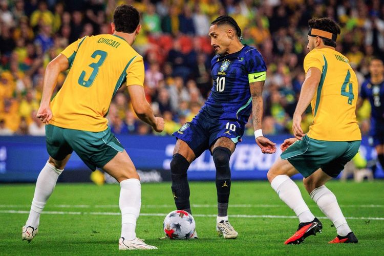 Hasil Australia Vs Brasil 2-4: Vinicius Junior Tutup Hujan 6 Gol