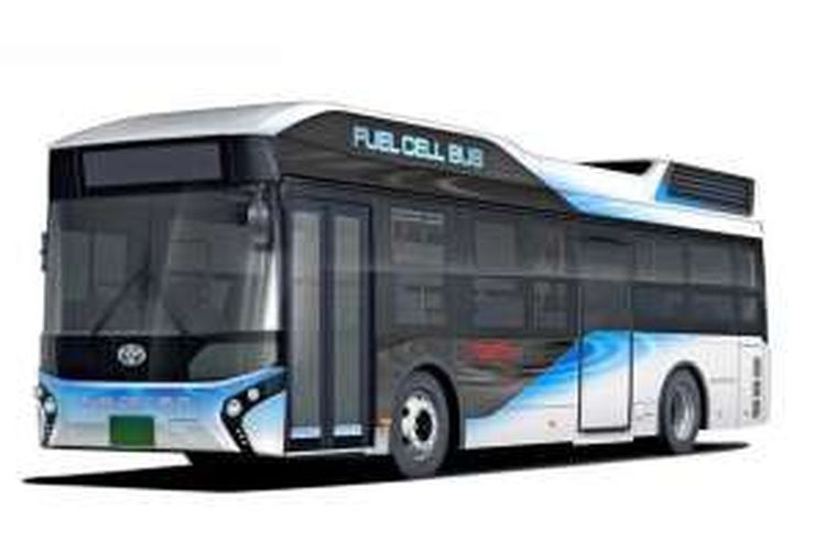 Bus berbahan bakar hidrogen.