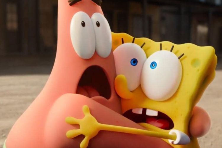 Persahabatan unik dari Spongebob dan Patrick di film The Spongebob Movie: Sponge on the Run.