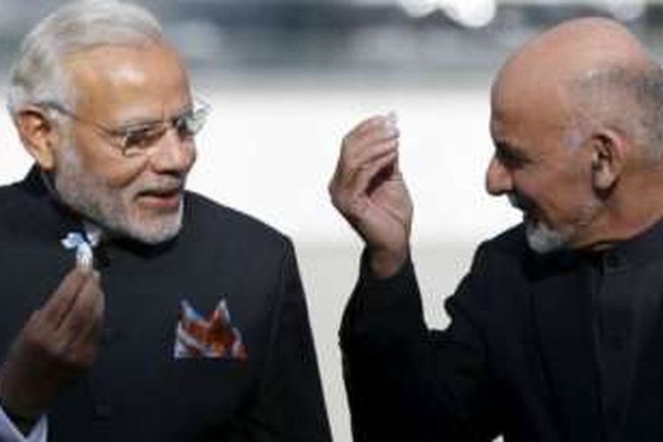 PM India Narendra Modi dan Presiden Afganistan Ashraf Ghani.