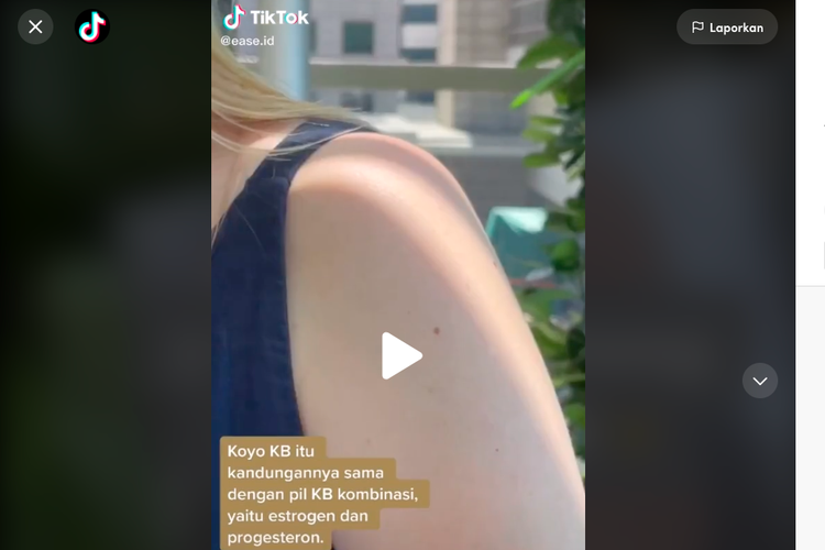 Tangkapan layar koyo KB yang ramai di TikTok