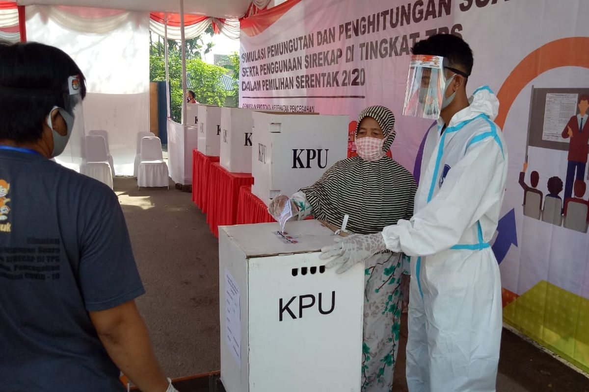 Simulasi pemungutan dan penghitungan suara di Kabupaten Serang