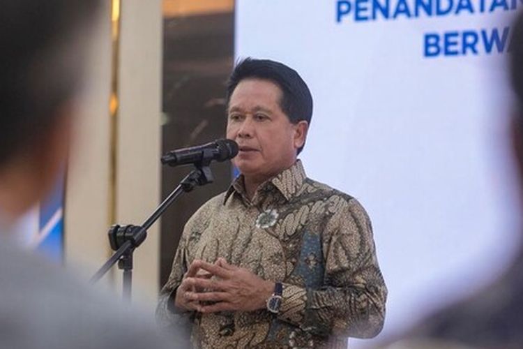 Dirut BRI Hery Gunardi dalam acara penandatanganan Perjanjian Penerbitan Obligasi Berwawasan Sosial Berkelanjutan BRI Tahap 1-2025 di Jakarta, Rabu (18//6/2025).